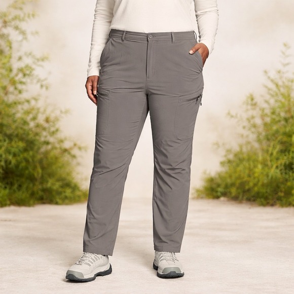 Eddie Bauer Pants - EDDIE BAUER Women Polar Fleece-Lined Straight Leg Pants Size 16 Gray Gorpcore